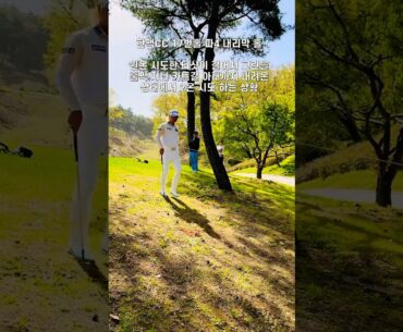 장타자 허인회프로, 그린을 지나 카트길 아래로?