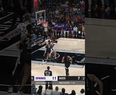 😤 Cameron Brink SWATS Jackie Young's shot away! Los Angeles Sparks vs Las Vegas Aces #shorts #wnba
