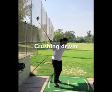 First time ever striking driver by Lady Golfer Coaching JB Swibgs Golf Academy 🇵🇰 2024