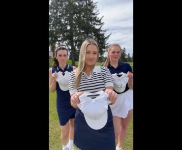 White Ponybacks are a golf girl dream 🧢⛳️☁️