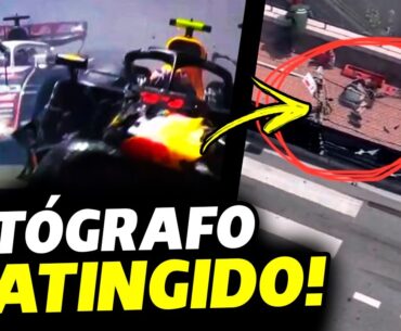 DESTROÇOS DE PEREZ E MAGNUSSEN ATINGEM FOTÓGRAFO NA BEIRA DA PISTA | FÓRMULA 1 | GP EM CASA