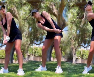Taylor Cusack shows off most outrageous golf outfit yet as fans say ‘if I wore that I’d be arrested’