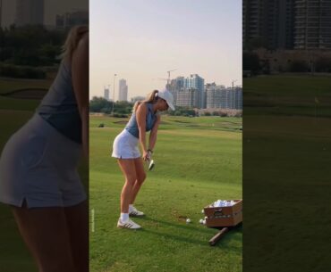 golf course swing shot by girls #golfcourse #golfgirl #short