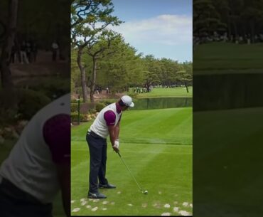 Hideki Matsuyama iron swing down the line #hidekimatsuyama #golfswing