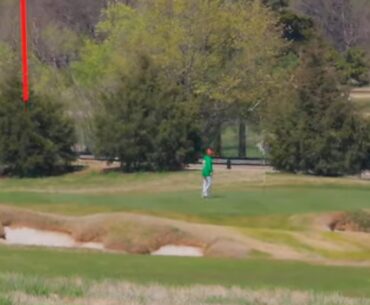 Bubby putting around on the green by himself.