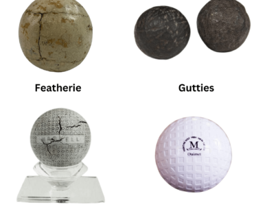 Golf balls are From "Featherie" to"urethane skins and synthetic resin cores"