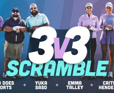 Bob Does Sports vs U.S. Open Champ Yuka Saso, Emma Talley & Cailyn Henderson | 3v3 Scramble