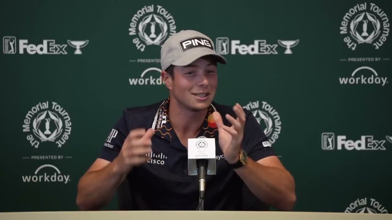 Viktor Hovland Press Conference Preview 2024 Memorial Tournament ©️ PGA Tour Viktor Hovland Press Conference Preview 2024 Memorial Tournament ©️ PGA Tour