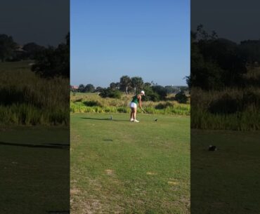Aubrie Medford tee off at NJCAA D1 women's golf Nationals May 2024 Day2