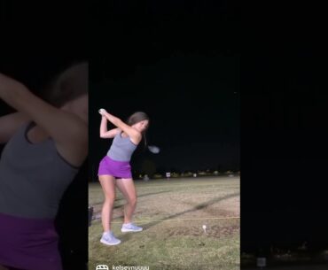 Night golf ⛳️🏌🏽‍♀️ #golfdrills #golfgirls