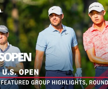 2024 U.S. Open Highlights: Round 1 Featured Group | Collin Morikawa, Brooks Koepka, Justin Thomas