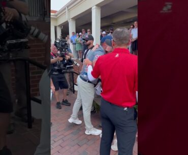 The hug between Sergio Garcia and Bryson DeChambeau just after the end of the 2024 US Open