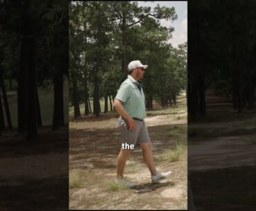 Harry Higgs tests the course conditions at Pinehurst