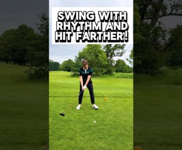 Slow your swing down and hit farther with this tip! #golftips #golfswing #golfdrills