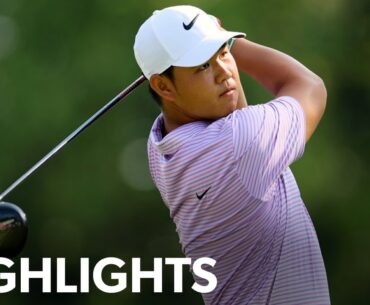 Tom Kim maintains lead with 5-under 65 | Round 2 highlights | Travelers | 2024