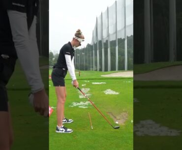 Nelly Corda golf practice with hybrid, wood and driver #golf #nellycorda #practice #swing #drill