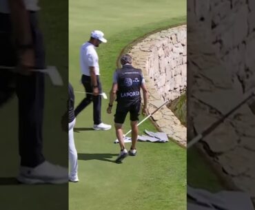 Tour caddie falls into the lake! 😂
