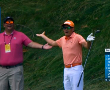 Rickie Fowler nearly aces a par-4 at Travelers