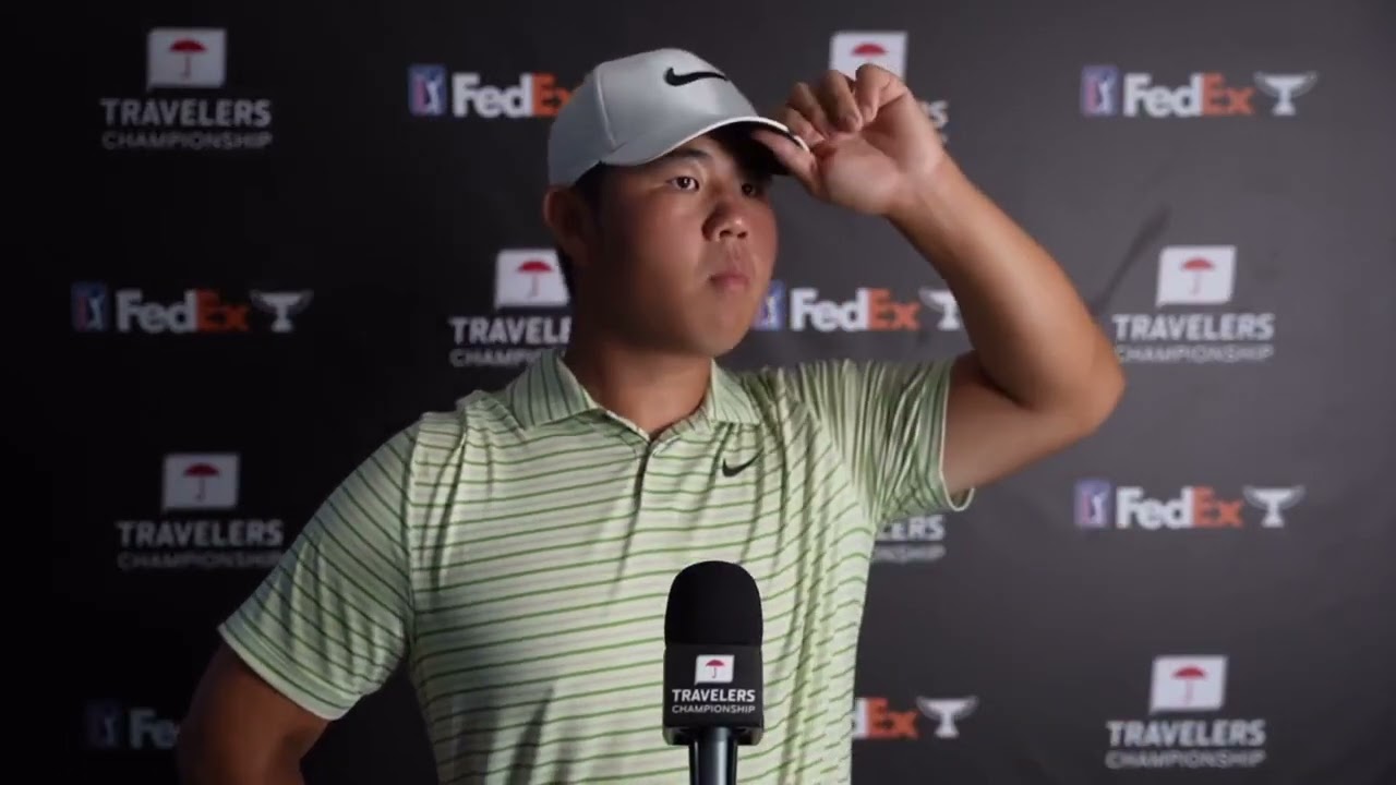 Tom Kim Saturday Flash Interview 2024 Travelers Championship © PGA Tour Tom Kim Saturday Flash Interview 2024 Travelers Championship © PGA Tour