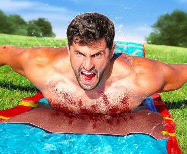 I Made The Ultimate Slip And Slide Out Of Sandpaper!