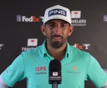 Matthieu Pavon Friday Flash Interview 2024 Travelers Championship © PGA Tour