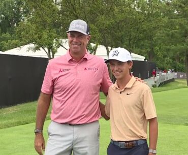 WATCH: 51-year-old Stewart Cink meets 15-year-old Miles Russell at Detroit's Rocket Mortgage Classic