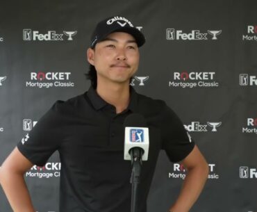 Min Woo Lee Friday Flash Interview 2024 Rocket Mortgage Classic © PGA Tour