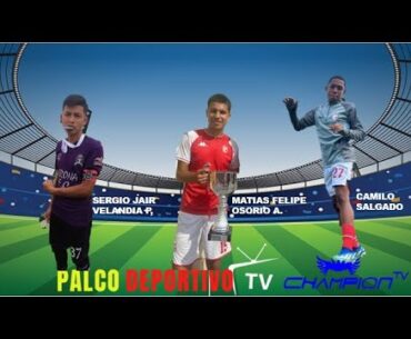 Sergio Velandia, Matias Osorio y Camilo Salgado, Jugadores de Santa Fe sub 17, en Palco Deportivo
