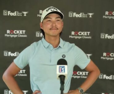 Min Woo Lee Saturday Flash Interview 2024 Rocket Mortgage Classic © PGA Tour