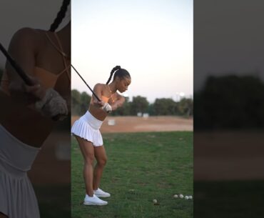 Having the range to yourself in a foreign country ⛳️ #golfgirl #golfswing