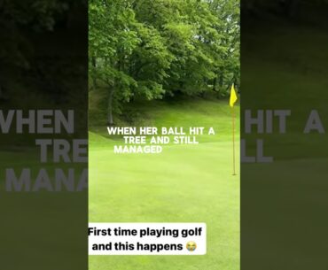 Lady has insane golfing talent #shorts