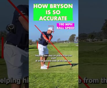 SO ACCURATE! Bryson DeChambeau Slow Motion Driver Swing Analysis (DTL) #golf #golfswing