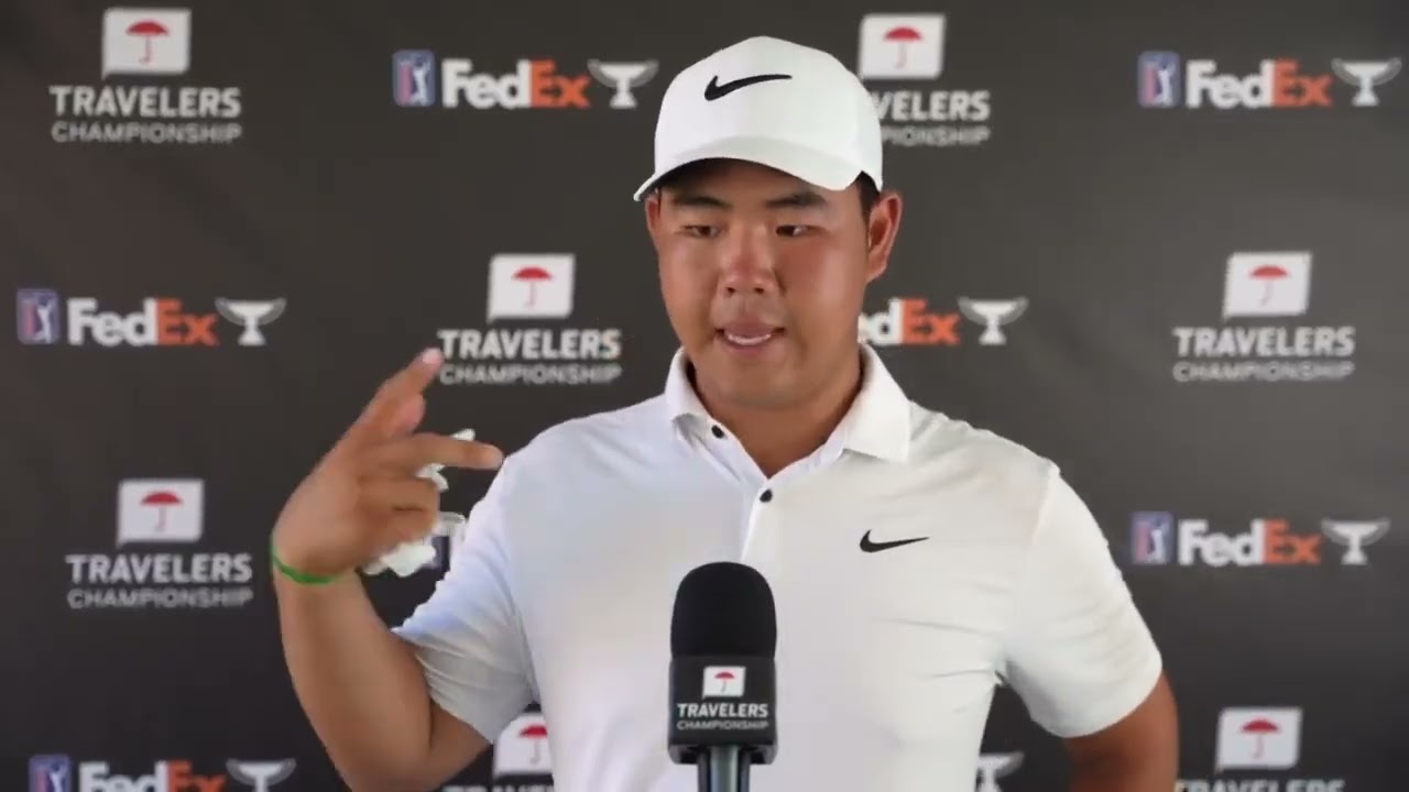 Tom Kim Thursday Flash Interview Leader 2024 Travelers Championship © PGA Tour Tom Kim Thursday Flash Interview Leader 2024 Travelers Championship © PGA Tour