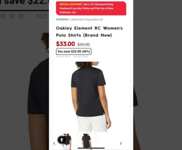 Motorhelmets Store Sale Oakley Element RC Women's Active Lifestyle Polo Shirts #shortsfeed #youtube