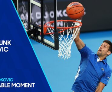 Novak Djokovic Attempts a Slam Dunk | Australian Open 2024