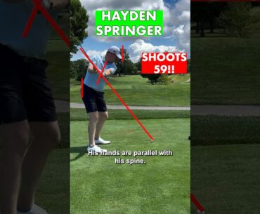 59?! Hayden Springer Driver Swing Slow Motion Analysis DTL #golf #golfswing #golfer #golflife