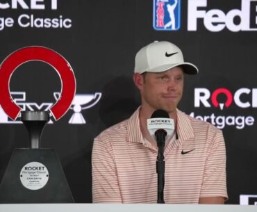 Cam Davis Winnner Press Conference Sunday 2024 Rocket Mortgage Classic © PGA Tour