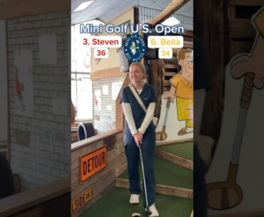 Mini Golf U.S. Open Round 1 (Holes 16-17) | Steven vs Bella #minigolf