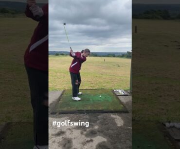 Lois back @ coaching today with the Academy #golfgirl #golfersdoingthings #fatherdaughter #golfskill