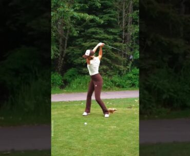 Beautiful girl golf Drive swing #golfswing #golfgirl #sports