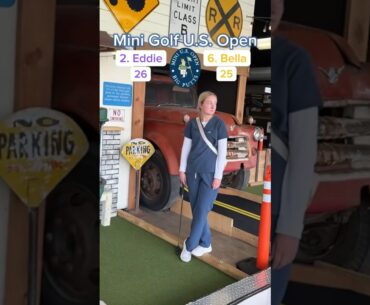Mini Golf U.S. Open Round 2 (Hole 12) | Eddie vs Bella #minigolf