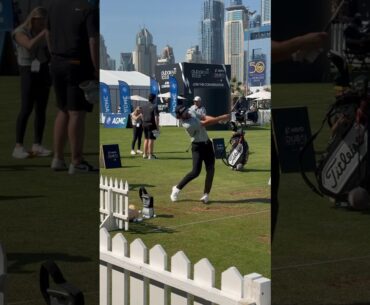 Cameron Young - Hero Dubai Desert Classic 2024 - Feel drill during warm up