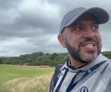 Abraham Ancer cruza el corte al lado del tren. #Vlog desde Royal Troon día 4