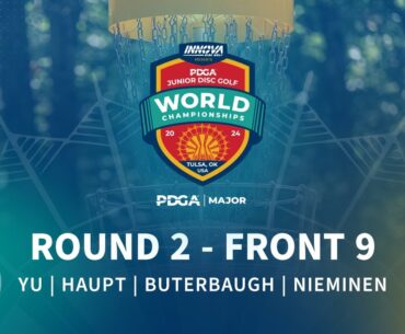2024 PDGA Junior Disc Golf World Championships | MJ18 R2F9 | Yu, Haupt, Buterbaugh, Nieminen