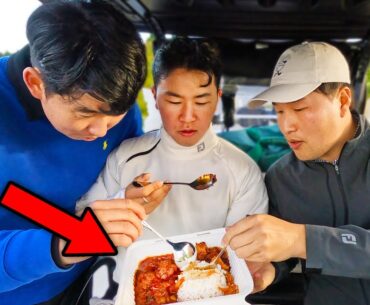 2 vs 2 Mukbang Golf ft. Sam Heung Min & Dimchae!