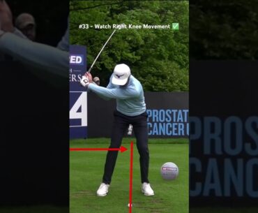 Watch Right Knee Movement: Golf Swing Slow Motion Iron