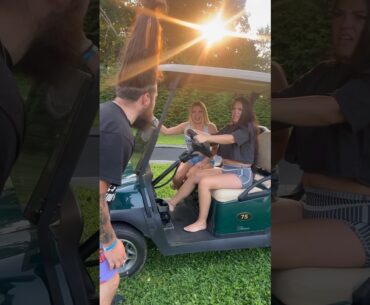 TWO GIRLS WOULDN’T LET ME HANGOUT ON GOLF CART! 😡 #shorts