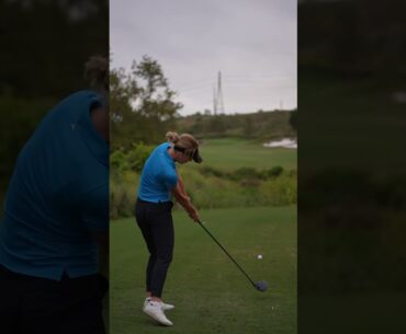 Charis driver swing in slow mo