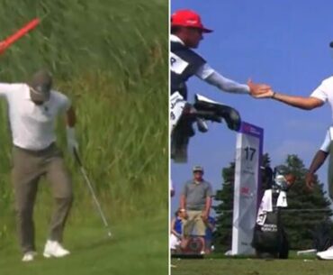 PGA Tour star snaps and tosses equipment before sinking a hole-in-one