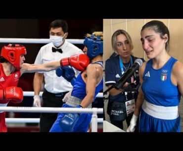 Angela Carini Reaction after match with Imane Khelif at Paris Olympics 2024 | Angela Carini Boxing